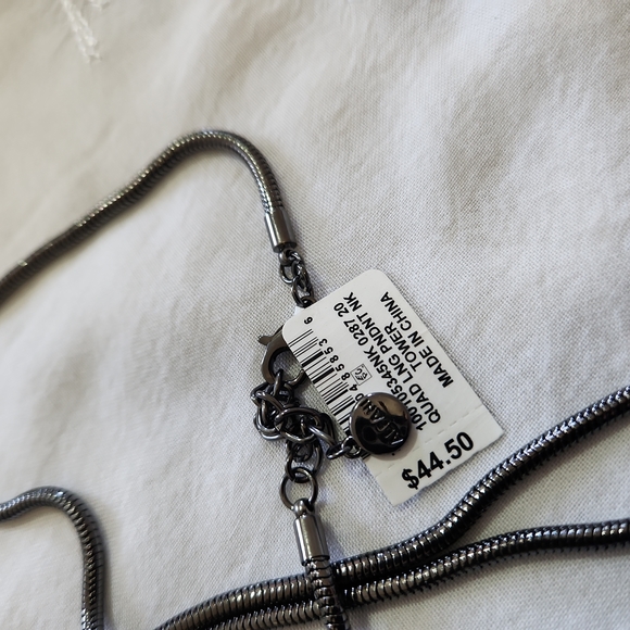 ALFANI Black and Pearl Quad Long Circle Pendant Necklace - Picture 5 of 5